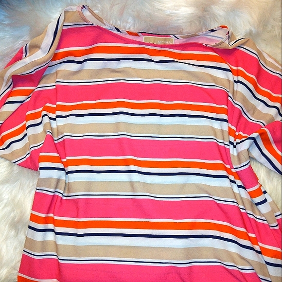 Like New MICHAEL KORS Women's Sporty Striped Side Tie top~Medium~ - Picture 10 of 16
